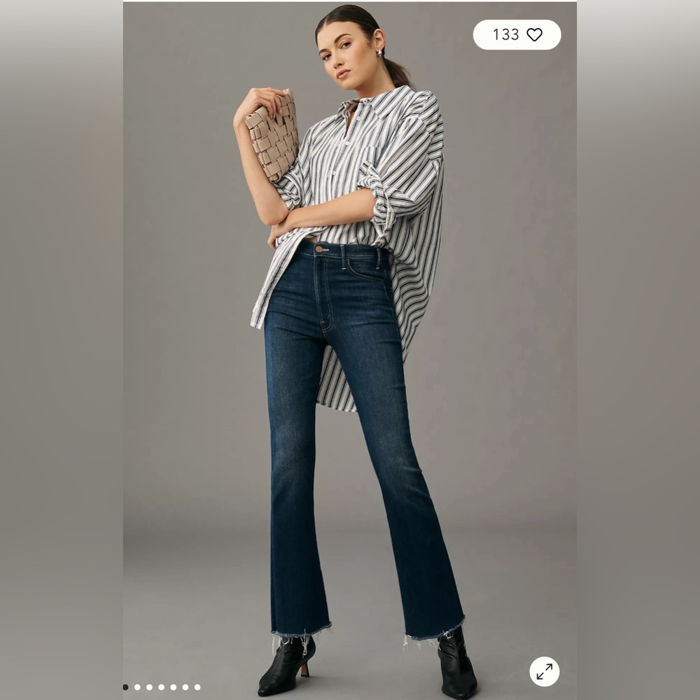 MOTHER The Hustler High-Rise Ankle Fray Jeans